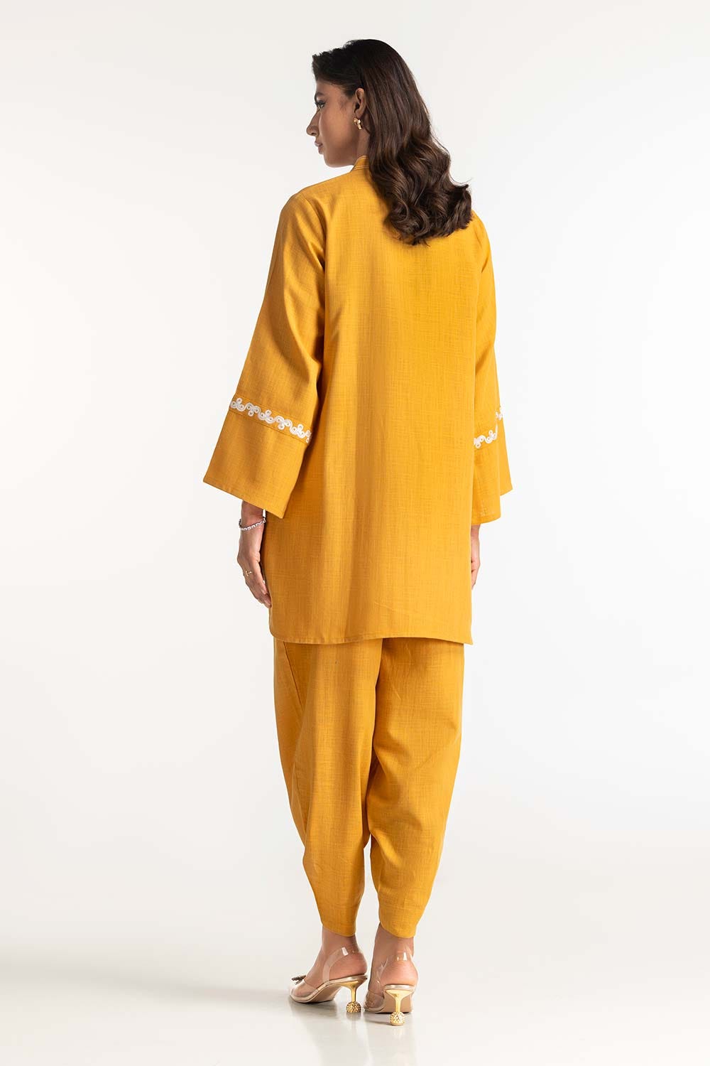 Two-Tone Herringbone Embroidered Shirt And Trouser