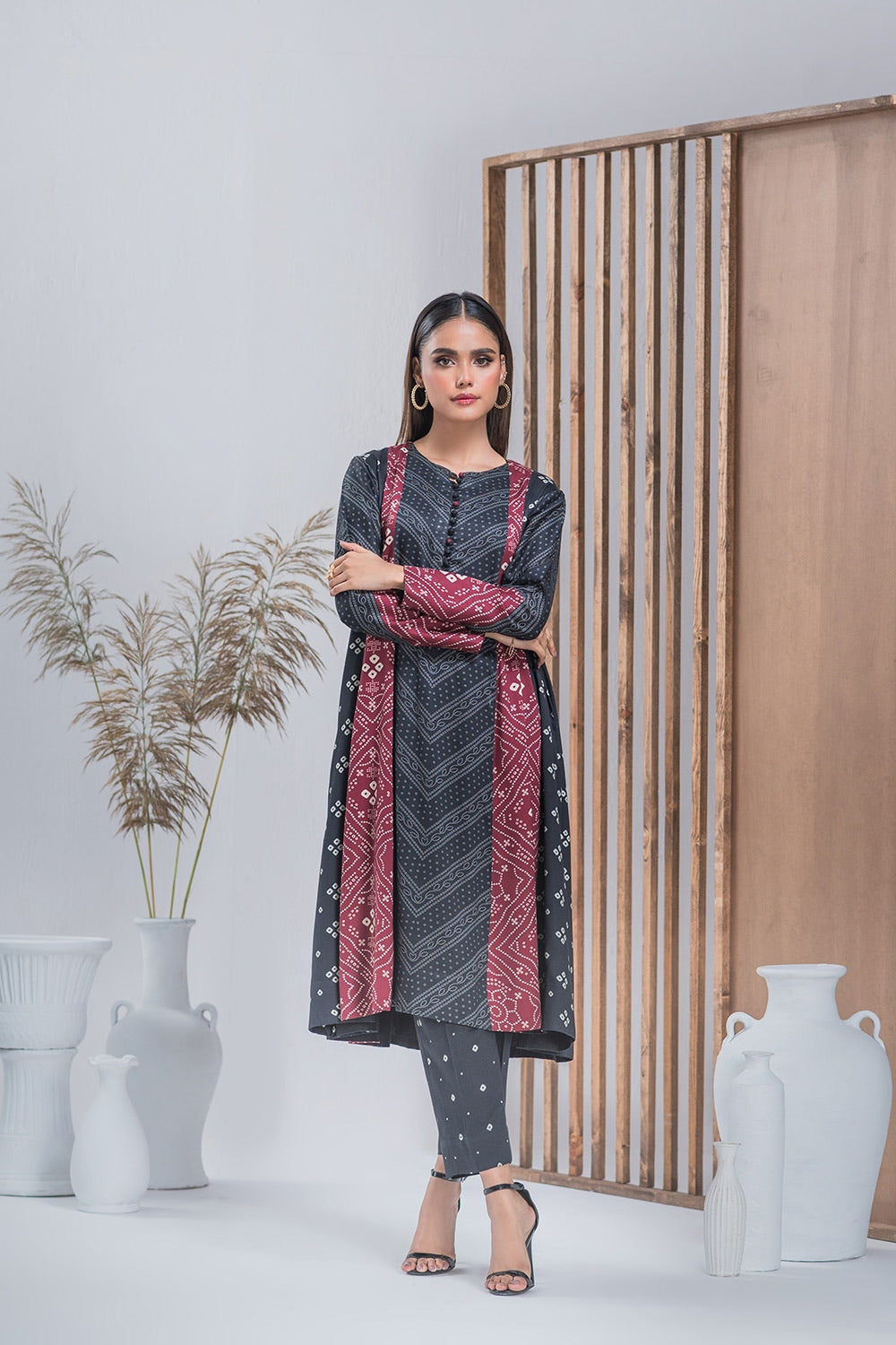 Twill Viscose Printed Frock And Printed Trouser