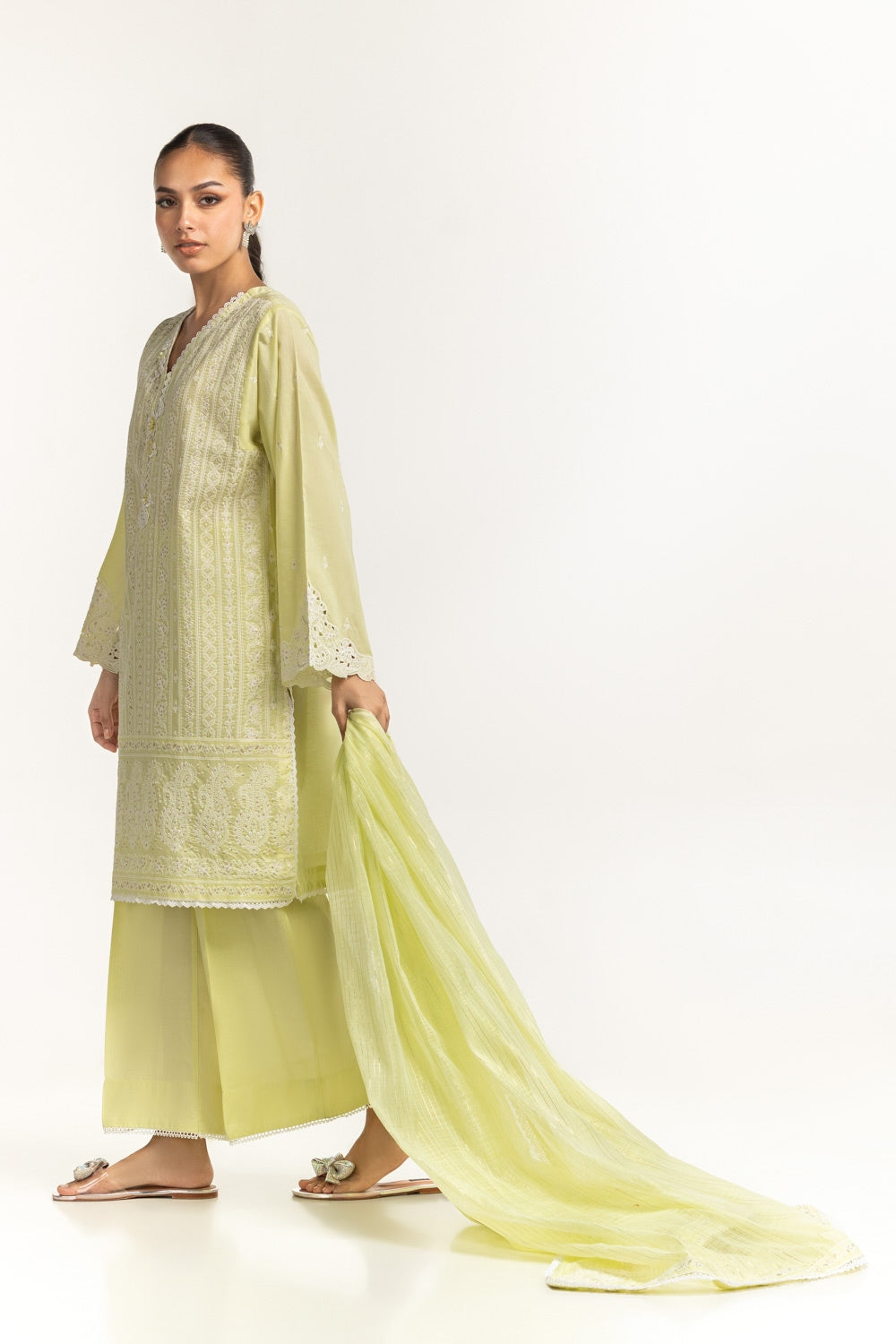 Cambric Embroidered Shirt And Trouser