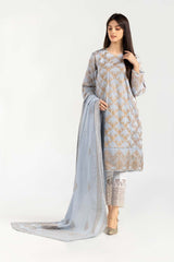 Screen Printed Cambric Shirt With Dupatta