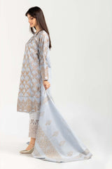 Screen Printed Cambric Shirt With Dupatta