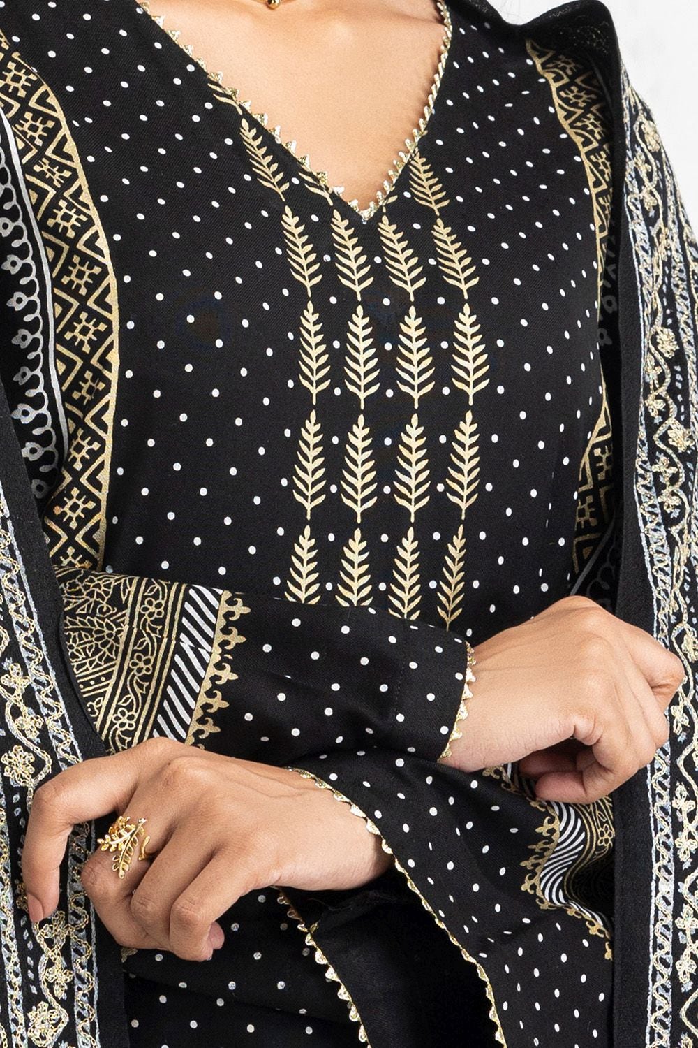 3 Piece Lacquer Printed Suit