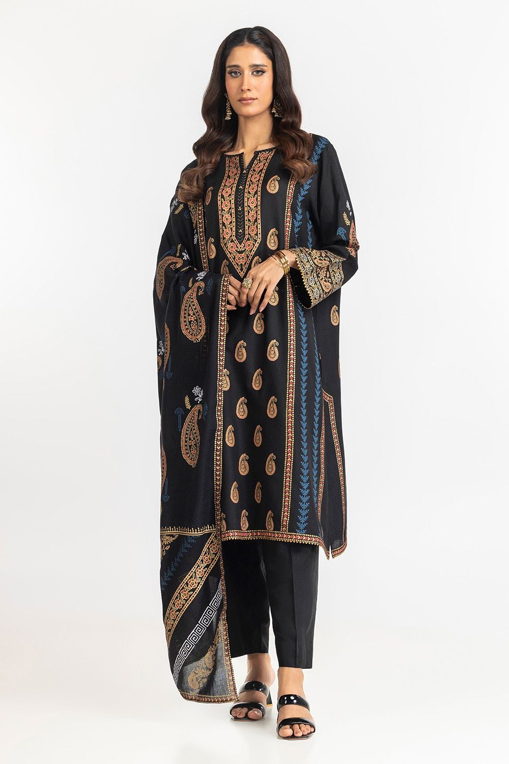 3 Piece Acrylic Lacquer Printed Suit