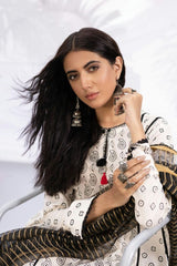 Lawn Screen Printed Shirt & Dyed Cambric Trouser With Jacquard Dupatta