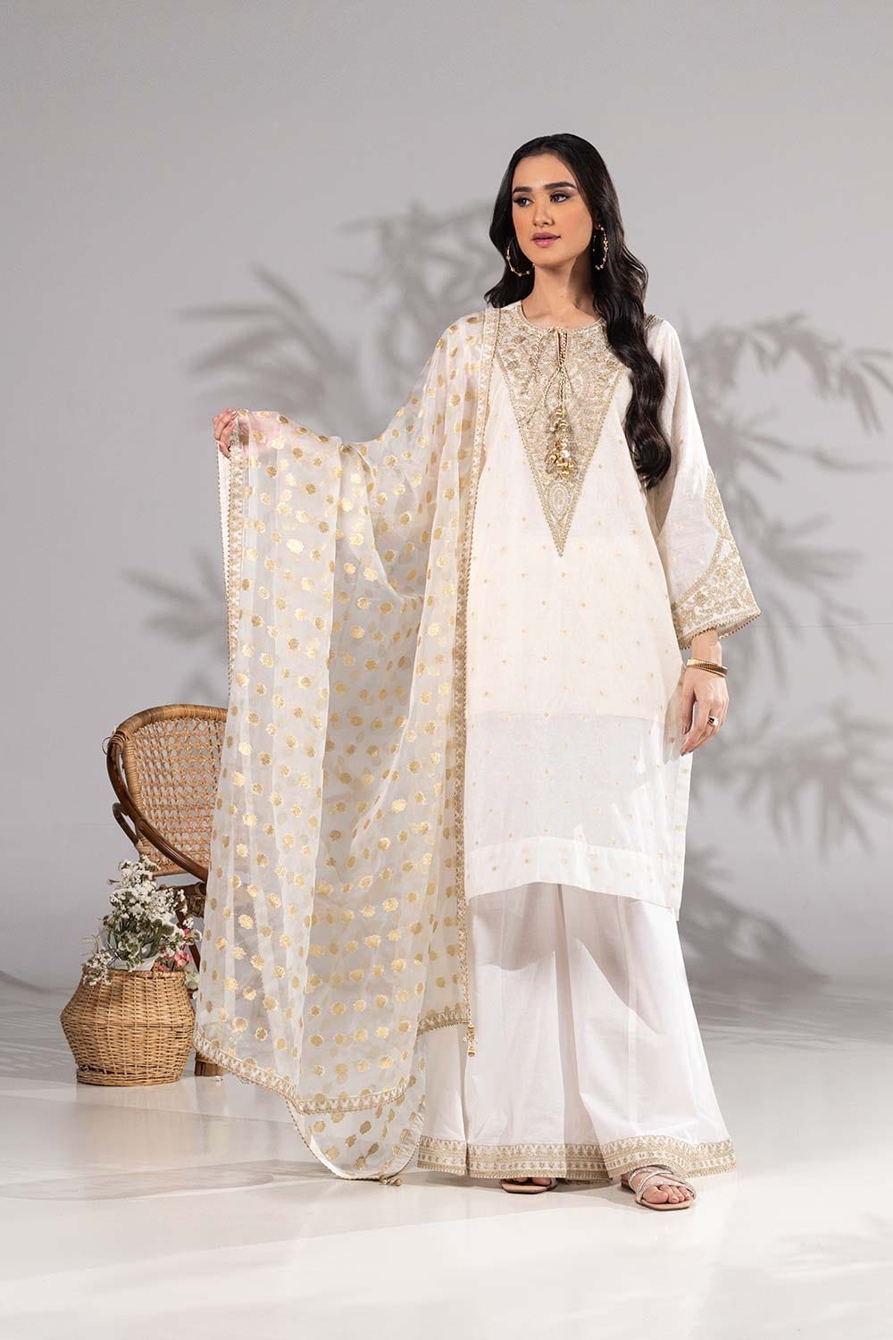 3 Piece Jacquard Embroidered Suit