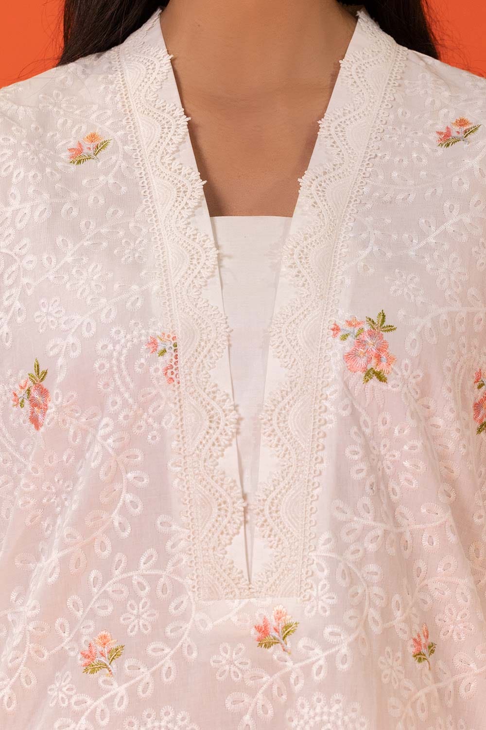 Cambric Embroidered Shirt And Embroidered Trouser