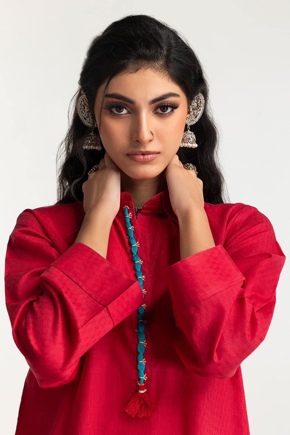 Dobby Dyed Embellished Shirt And Trouser
