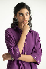 Dobby Dyed Embellished Shirt And Trouser