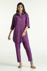 Dobby Dyed Embellished Shirt And Trouser