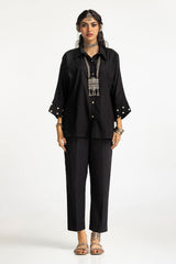 Dobby Dyed Embellished Shirt And Trouser