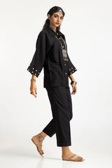 Dobby Dyed Embellished Shirt And Trouser