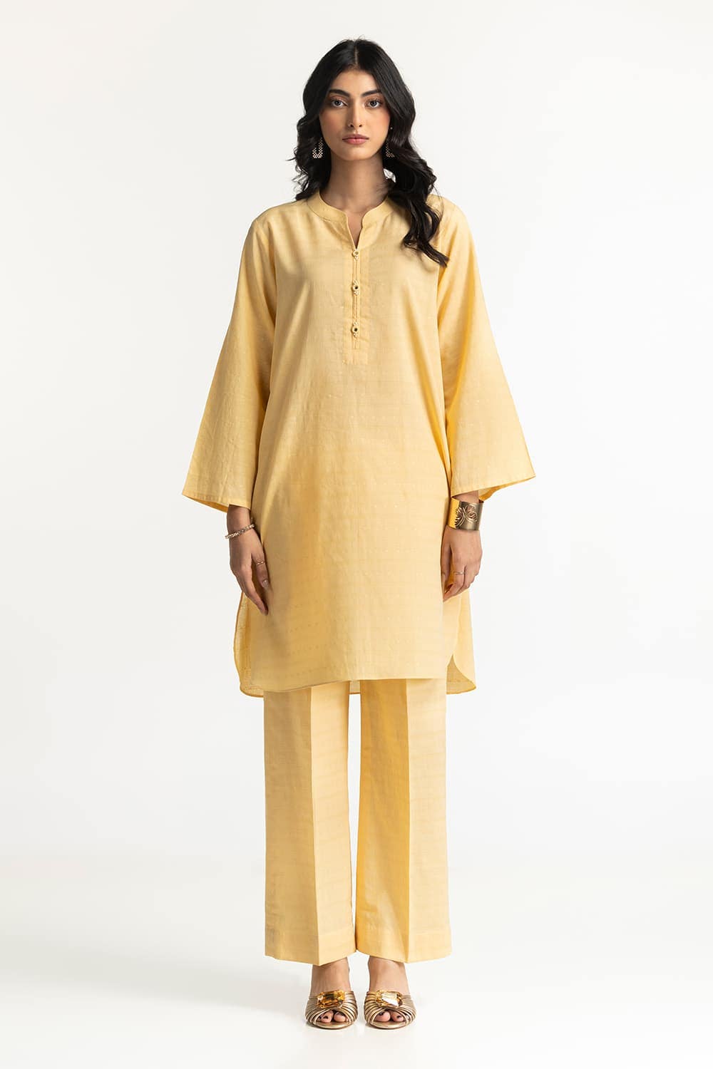 Lurex Jacquard Embellished Shirt And Trouser