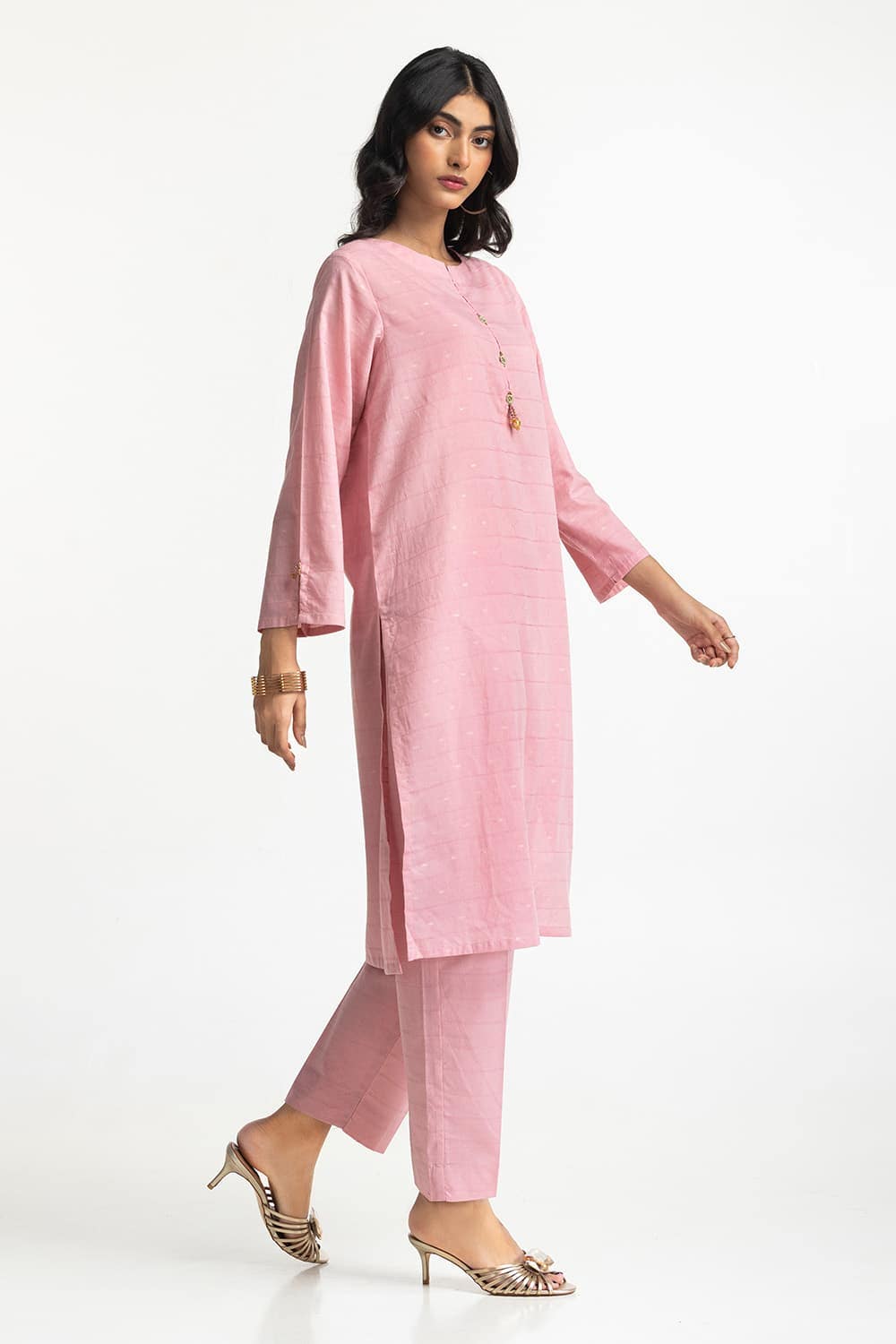 Lurex Jacquard Embellished Shirt And Trouser