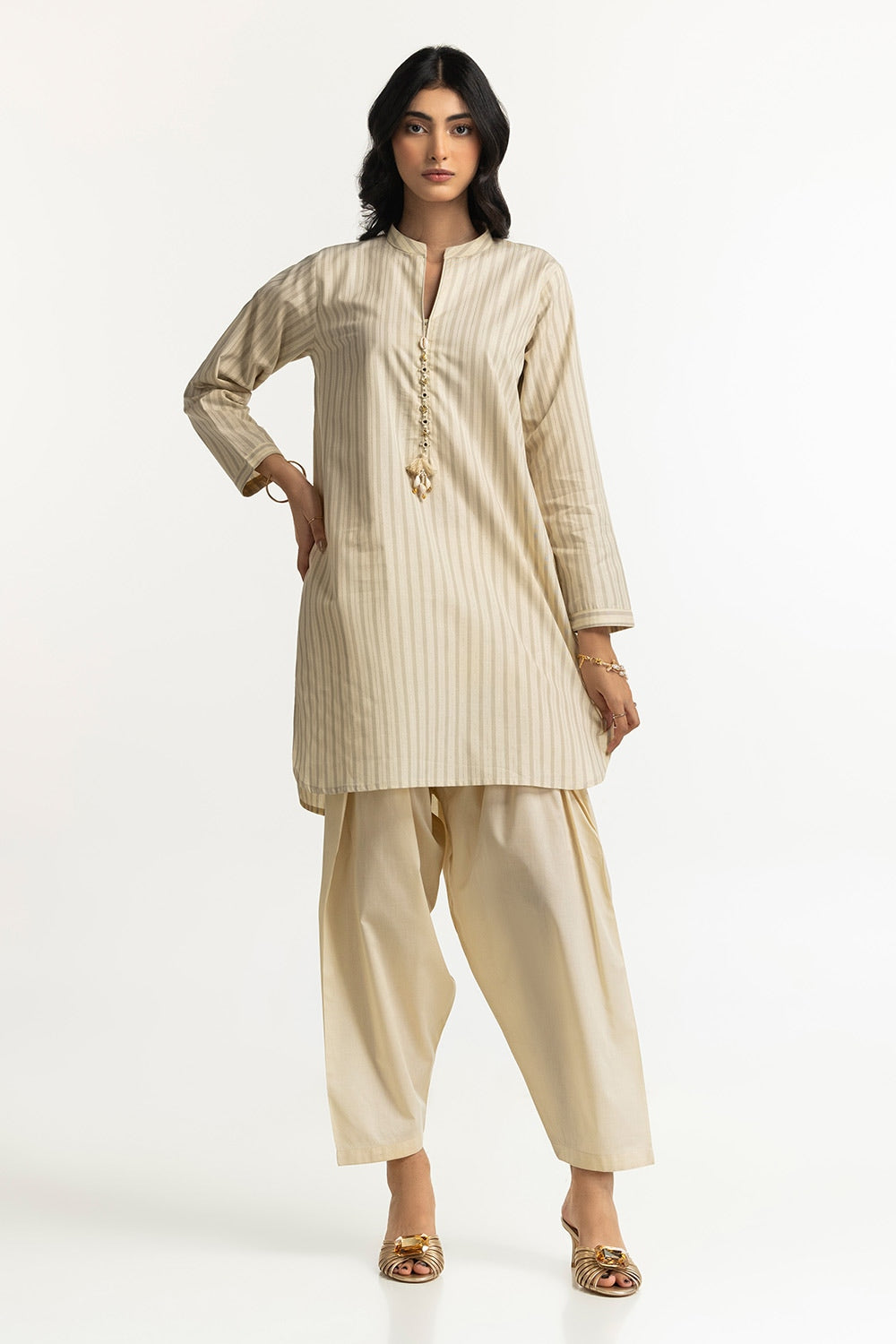 Lurex Embellished Shirt And Shalwar