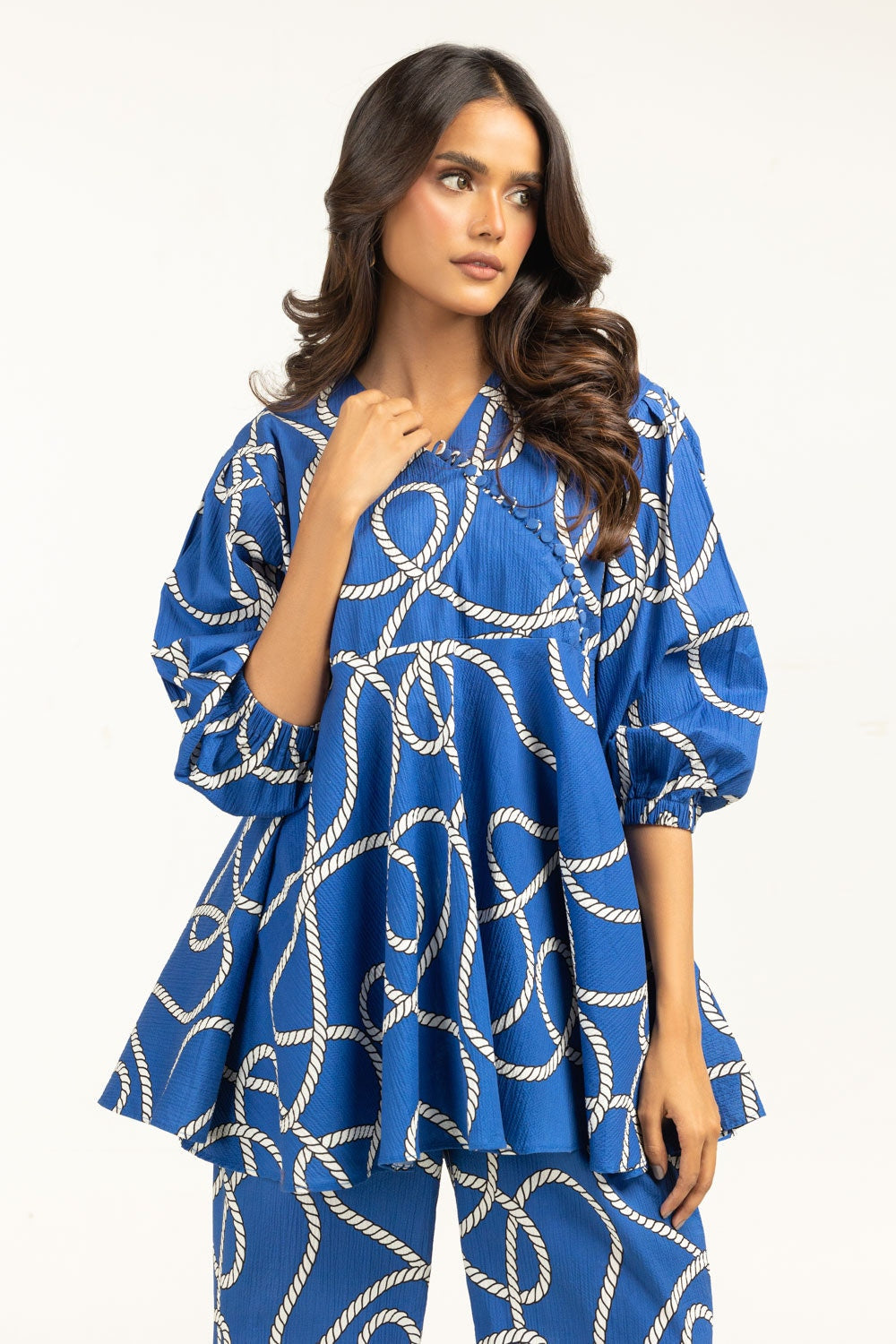 Ripple crinkle Printed Co-Ord Set