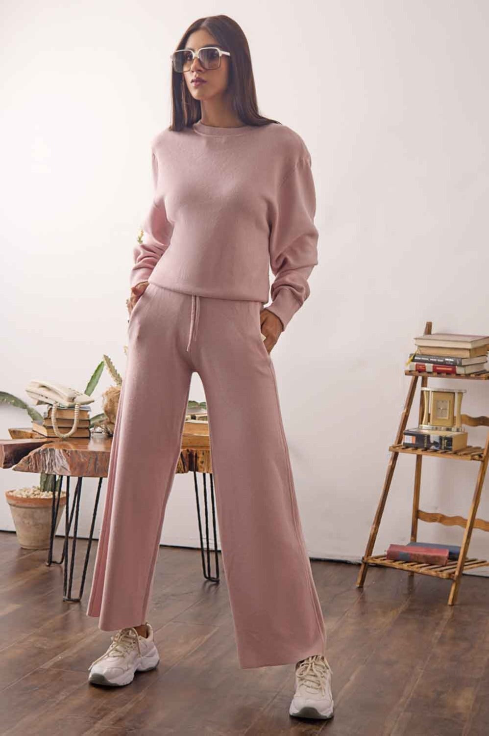 Viscose Blended Crew Neck Sweater