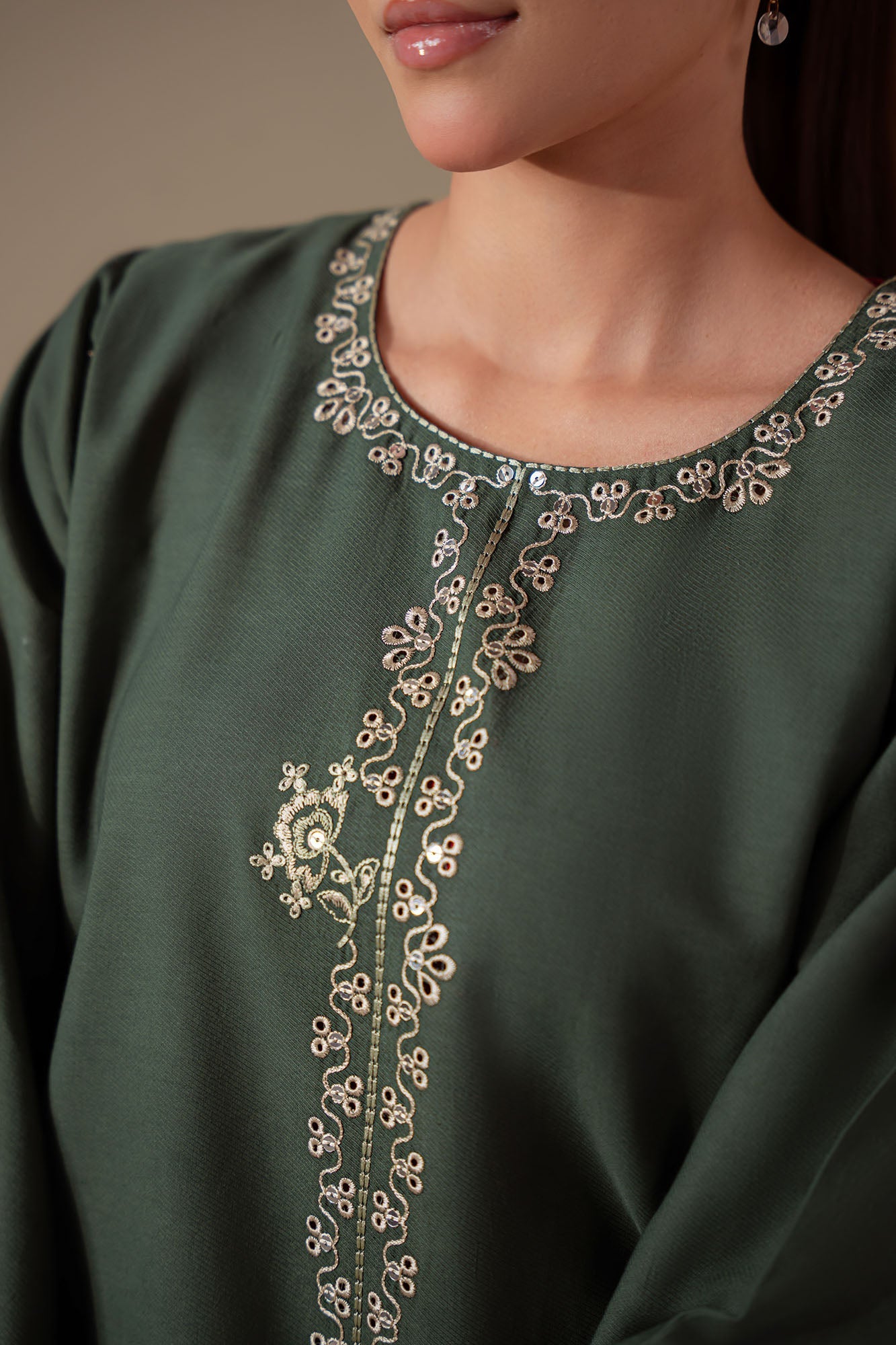 GREEN DEW EMBROIDERED LAWN SHIRT