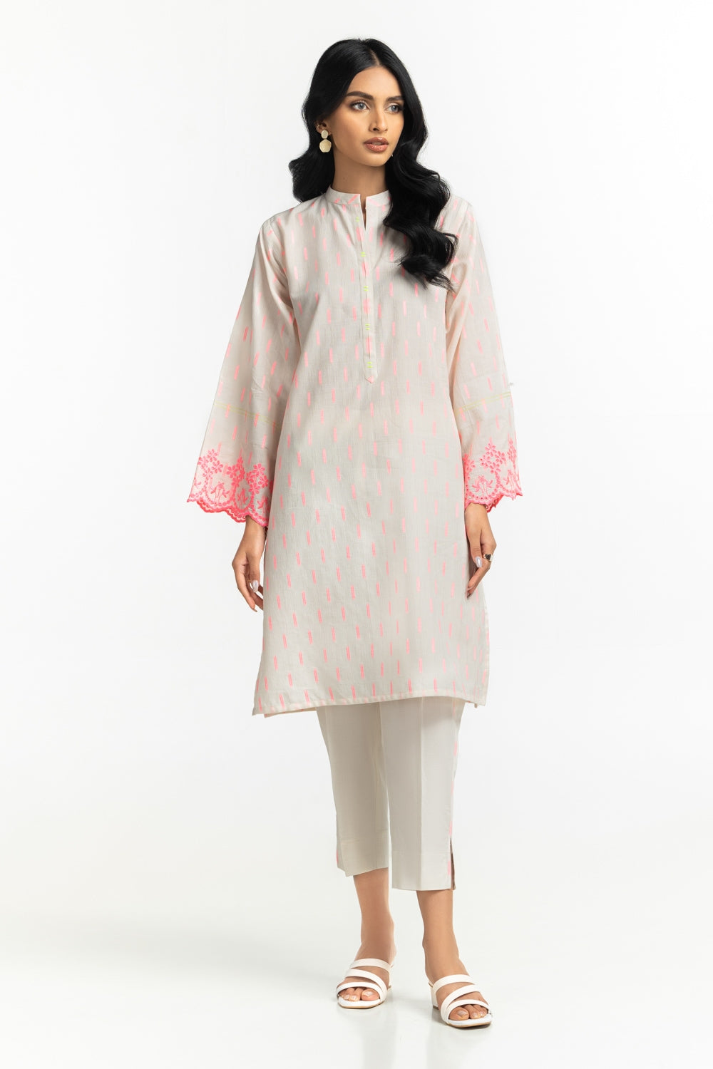Neon Jacquard Embroidered Shirt And Trouser