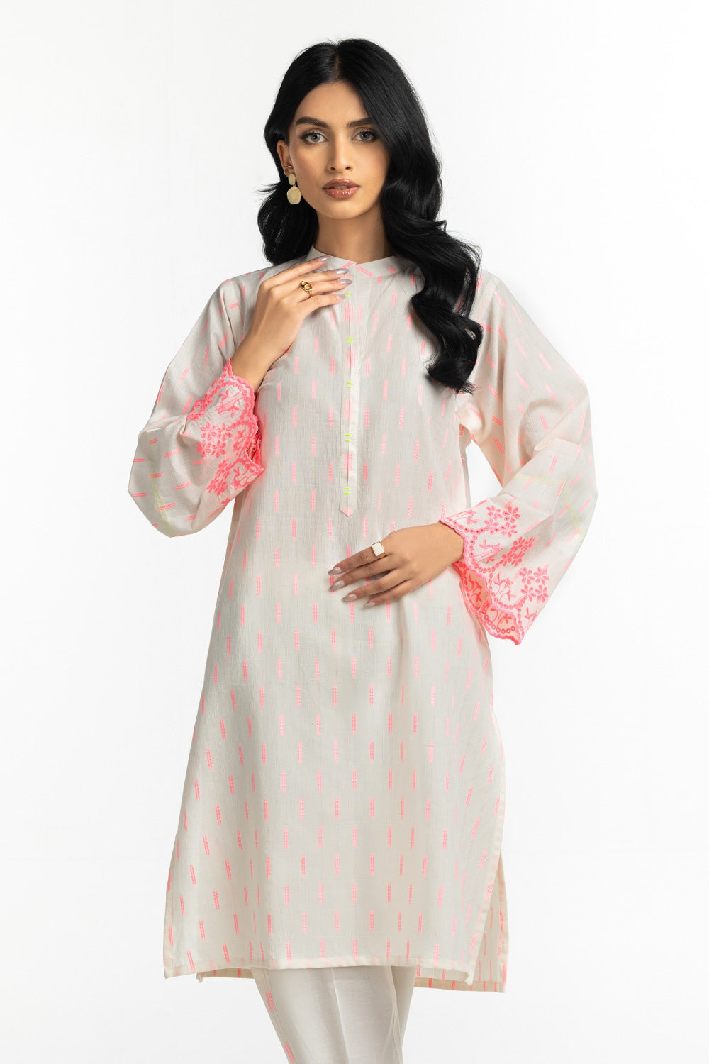 Neon Jacquard Embroidered Shirt And Trouser