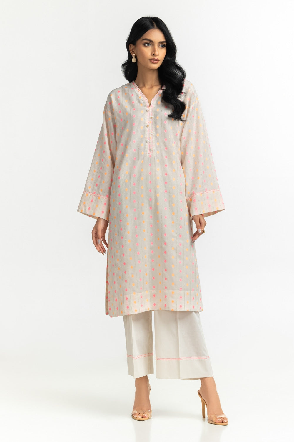 Neon Jacquard Embroidered Shirt And Trouser