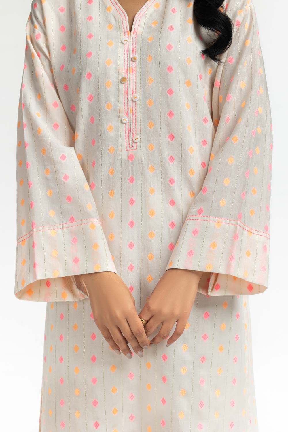 Neon Jacquard Embroidered Shirt And Trouser