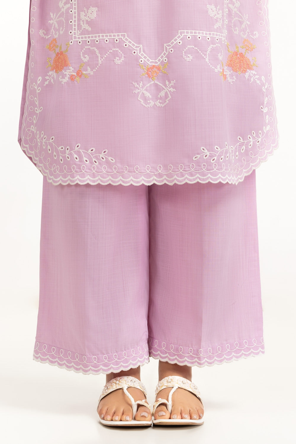 Poly Slub Embroidered Co-Ord Set