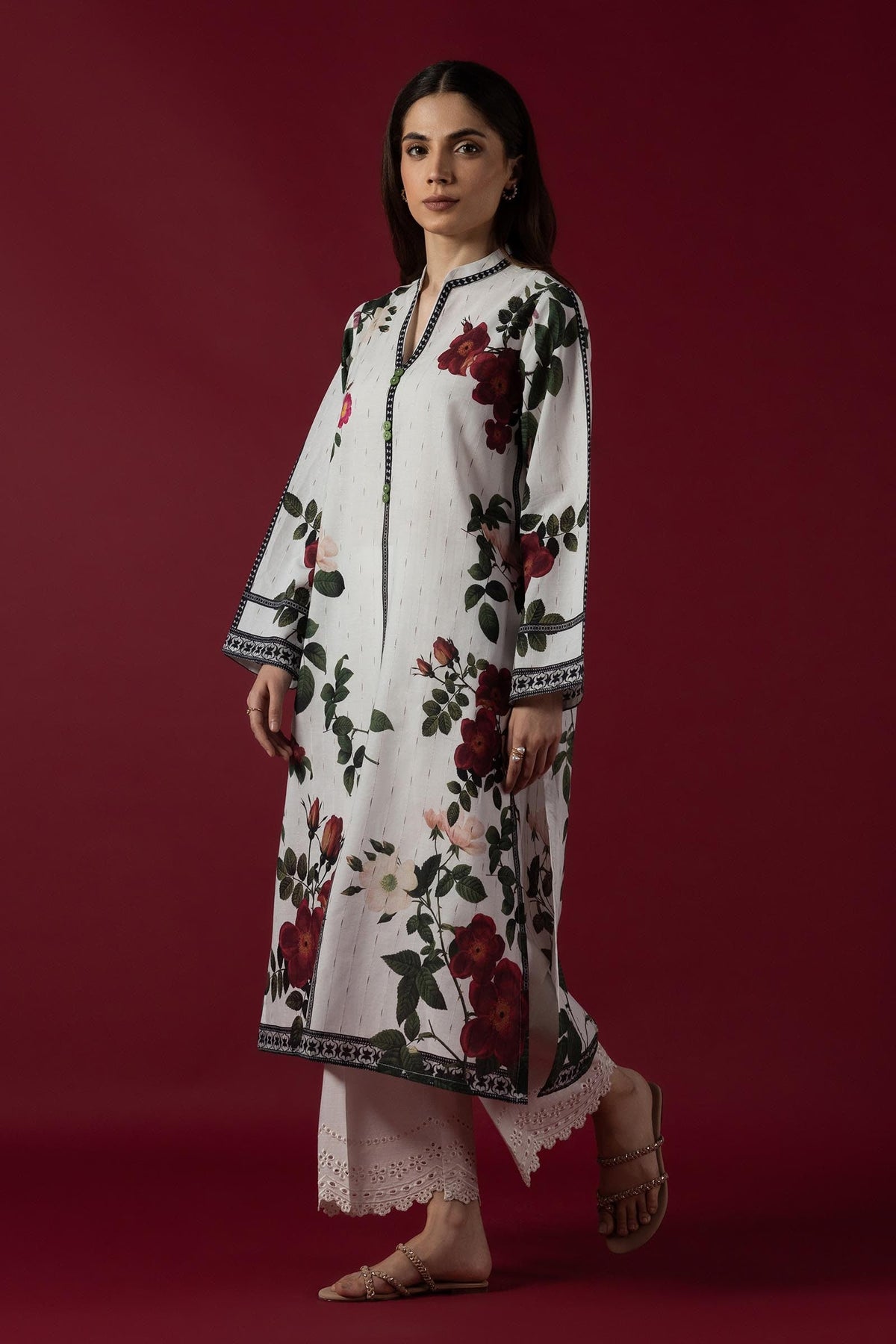 Stitched Printed Fancy Textured Shirt