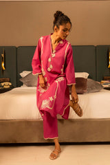 Stitched Lawn Embroidered Shirt + Cuotte