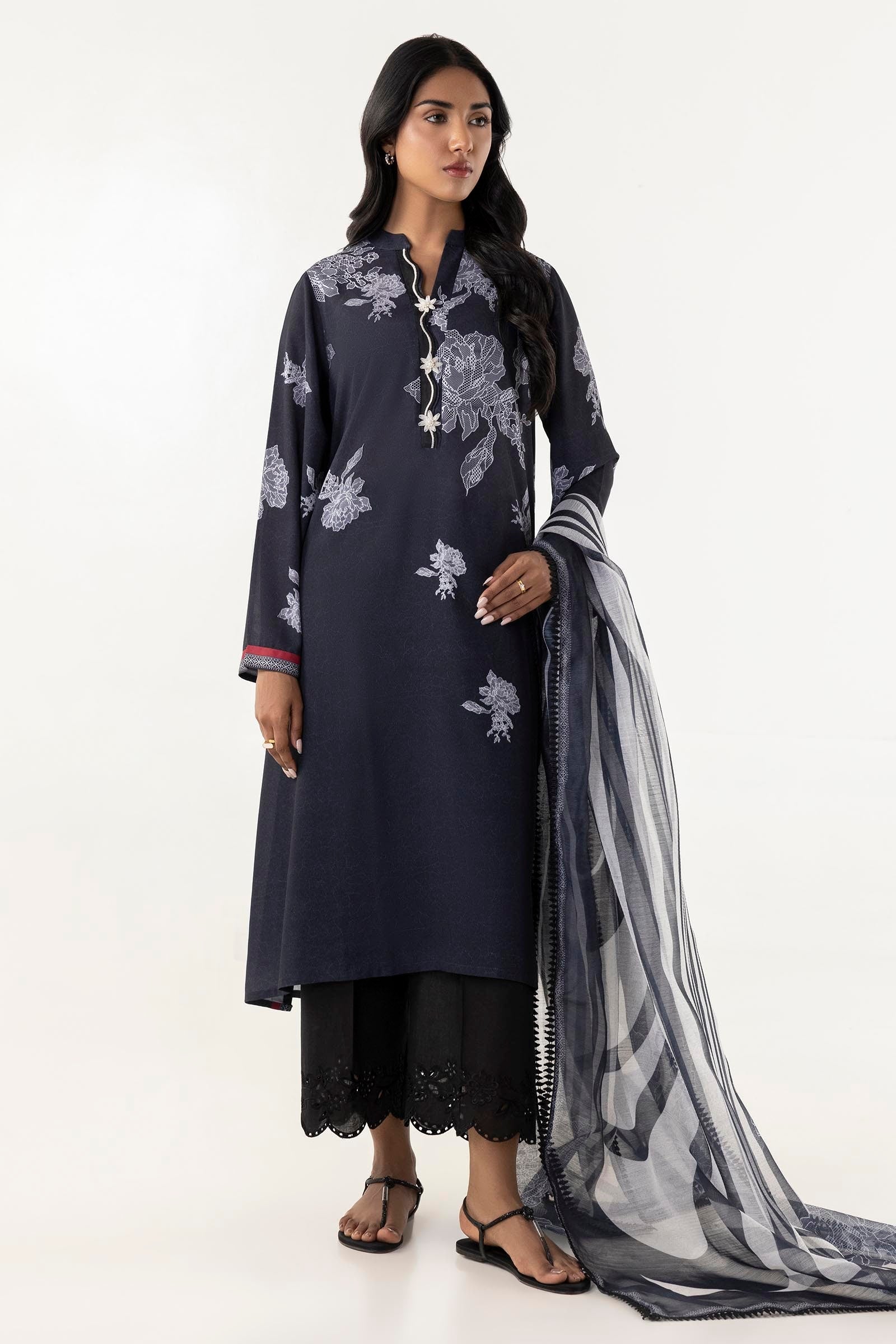 Stitched Crepe Shirt + Dupatta