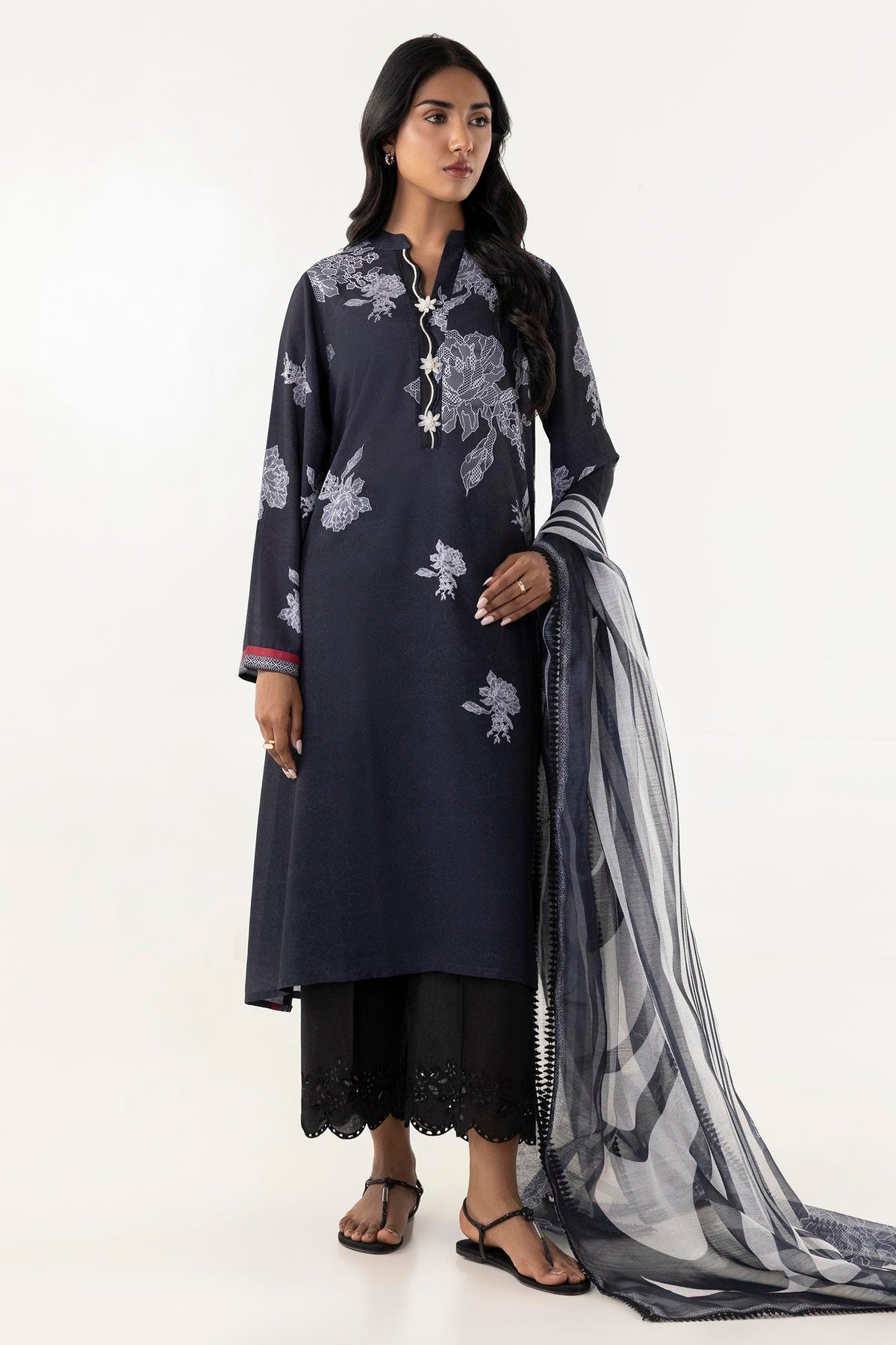 Stitched Crepe Shirt + Dupatta