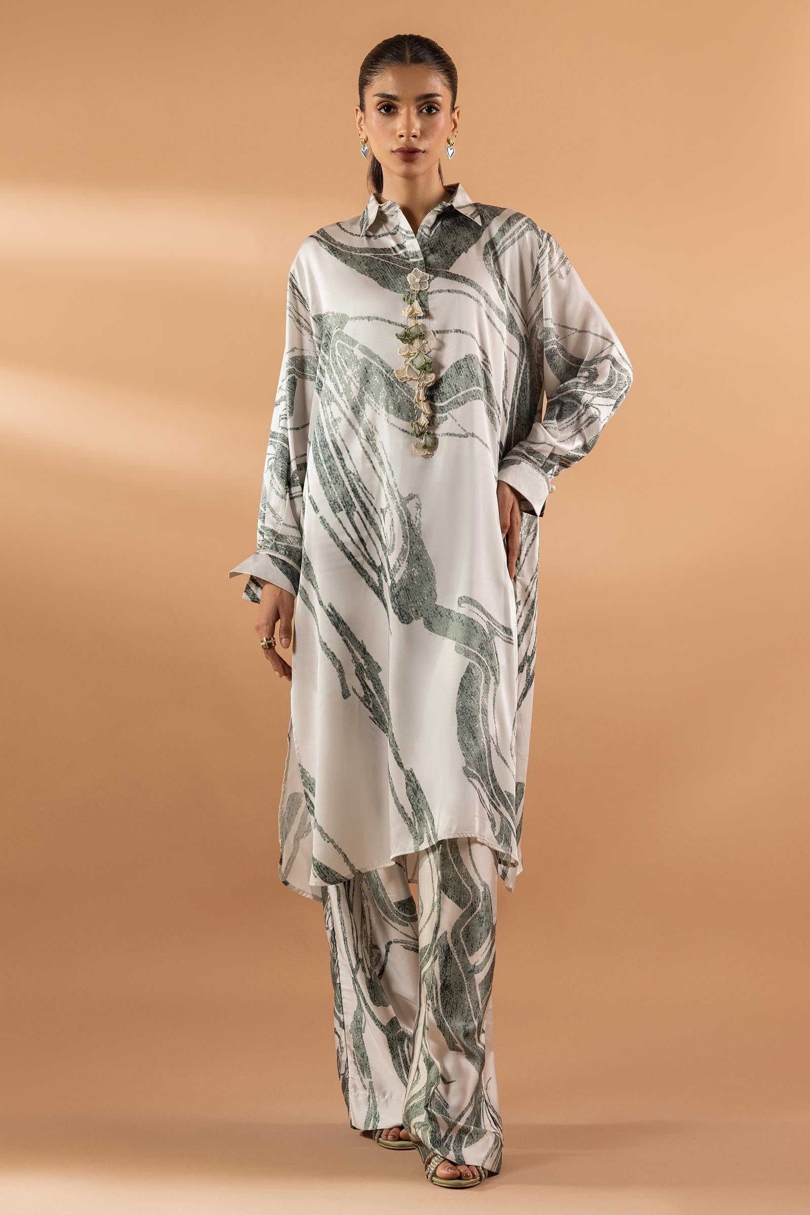 Stitched Satin Shirt