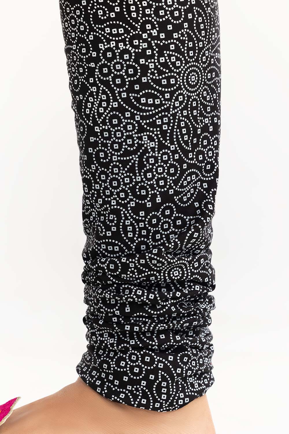 Black Screen Printed Cambric Churidar