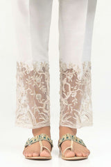 White Embroicered Indian Raw Silk Trousers