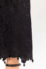 Black Embroidered Khaddar Trouser