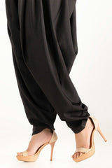 Black Poly Crepe Shalwar