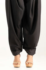Black Poly Crepe Shalwar