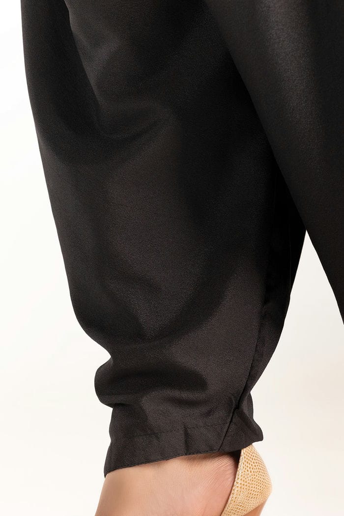 Black Poly Crepe Shalwar
