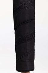 Black  Embroidered Raw Silk Trouser