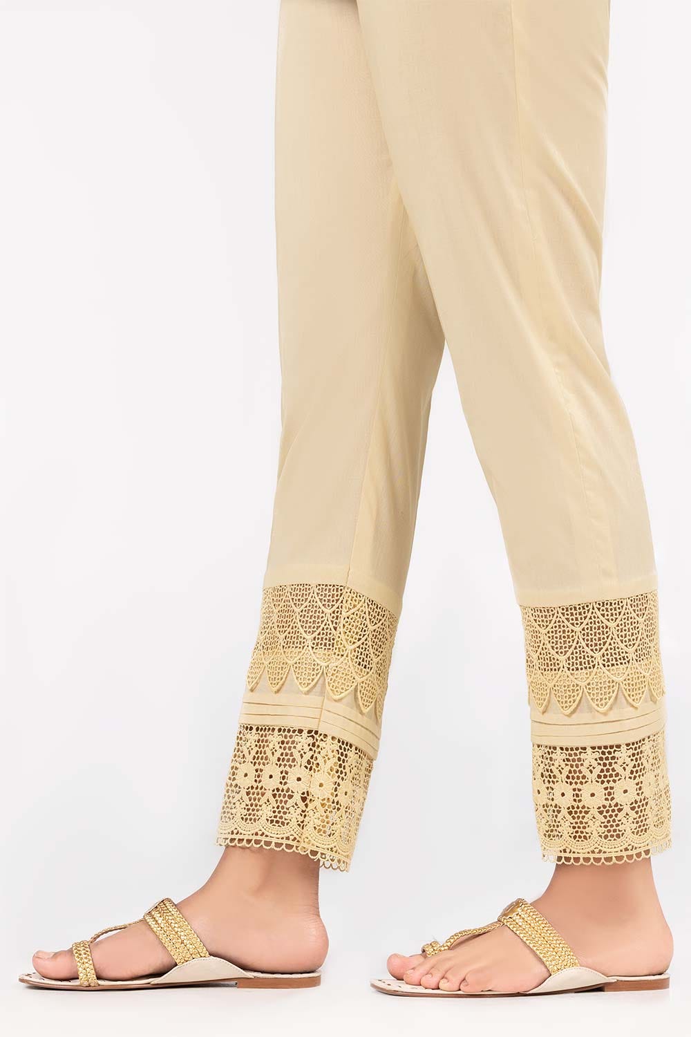 Beige Cambric Fashion Trousers