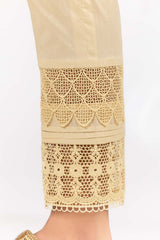 Beige Cambric Fashion Trousers