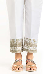 Off White Raw Silk Trousers