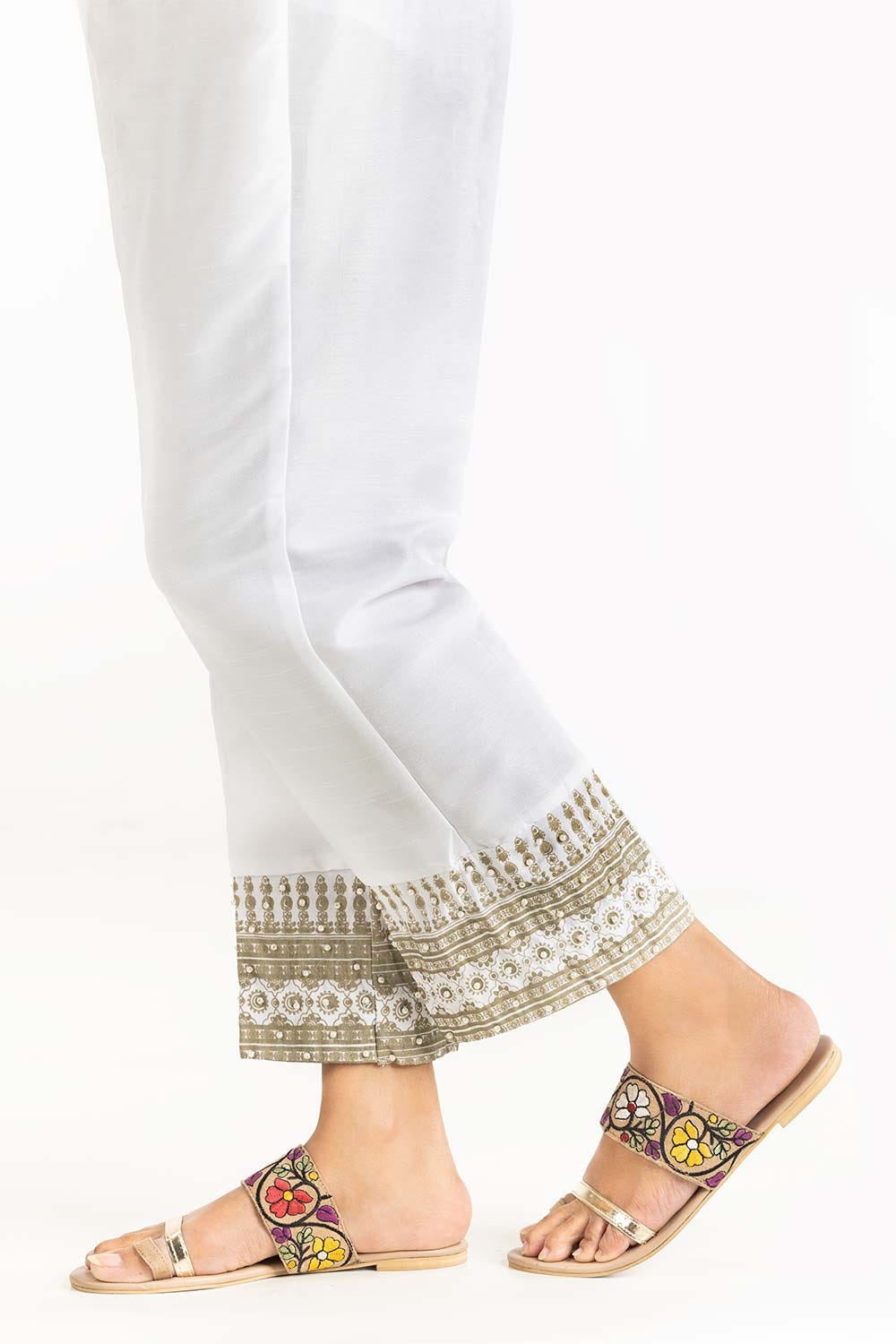Off White Raw Silk Trousers