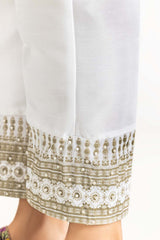 Off White Raw Silk Trousers