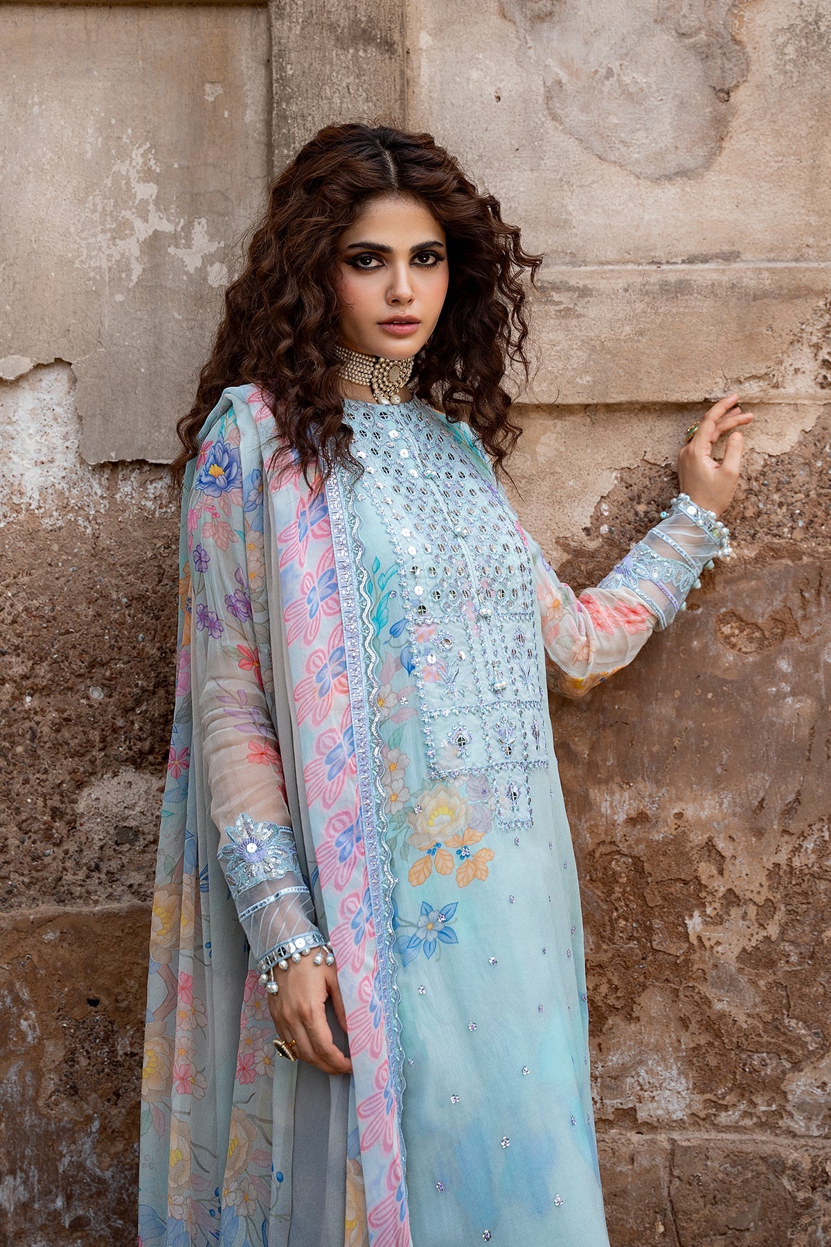3-PC Stitched Embroidered Chiffon Collection VSLW6-11P