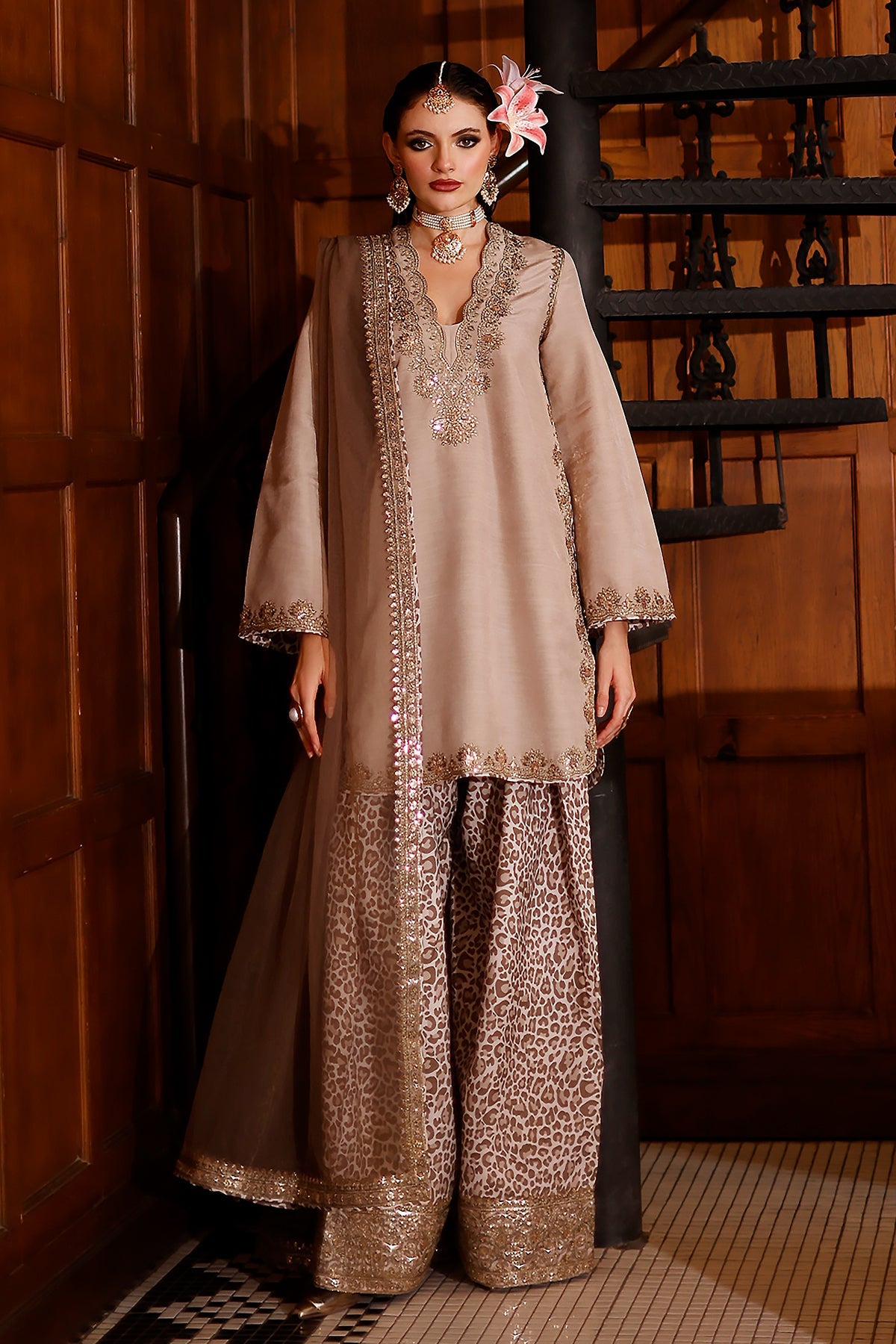 3-PC Embroidered Raw Silk CMA-6-157