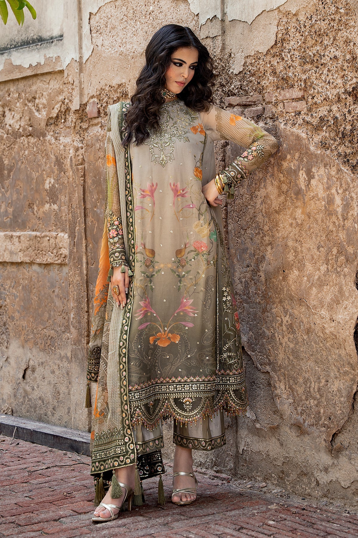 3-PC Stitched Embroidered Chiffon Collection VSLW6-07P