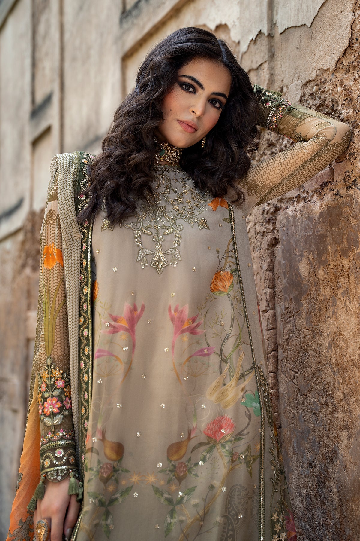 3-PC Stitched Embroidered Chiffon Collection VSLW6-07P