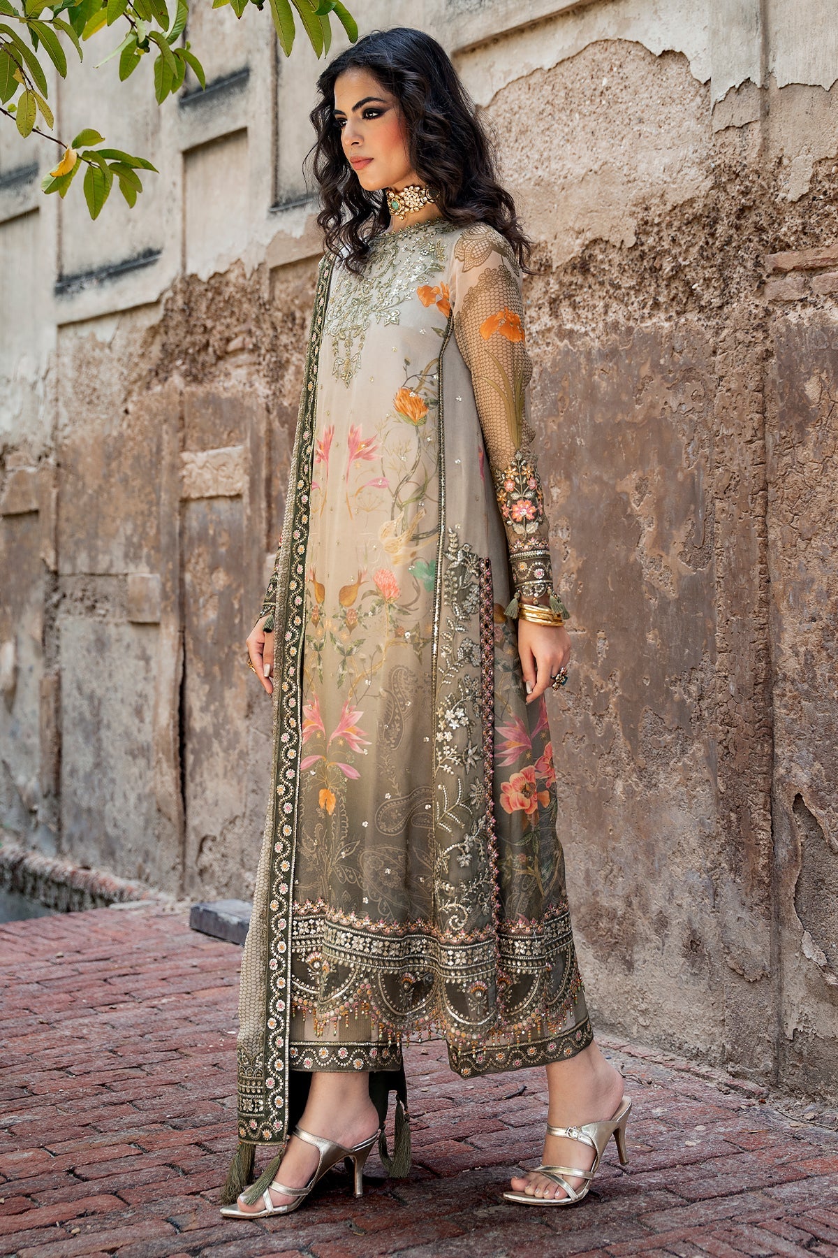 3-PC Stitched Embroidered Chiffon Collection VSLW6-07P