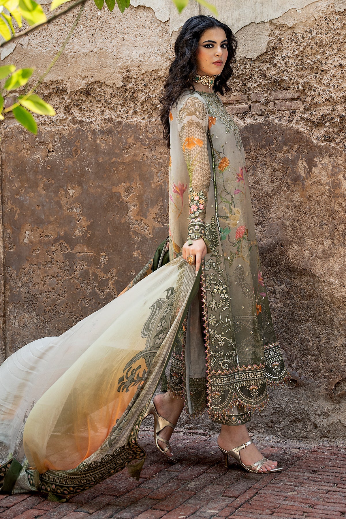 3-PC Stitched Embroidered Chiffon Collection VSLW6-07P