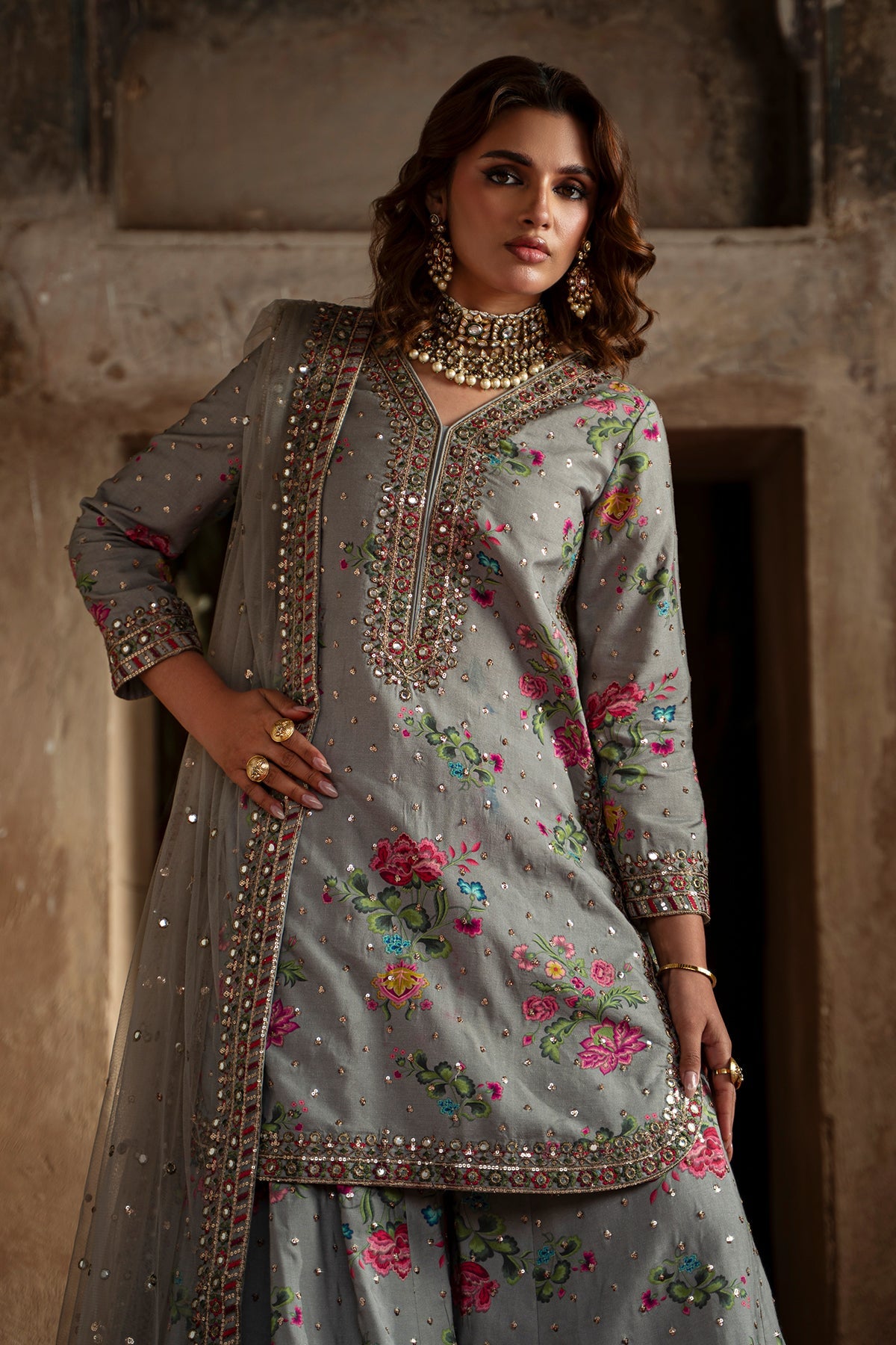 3-PC Embroidered Silk CMA-6-149